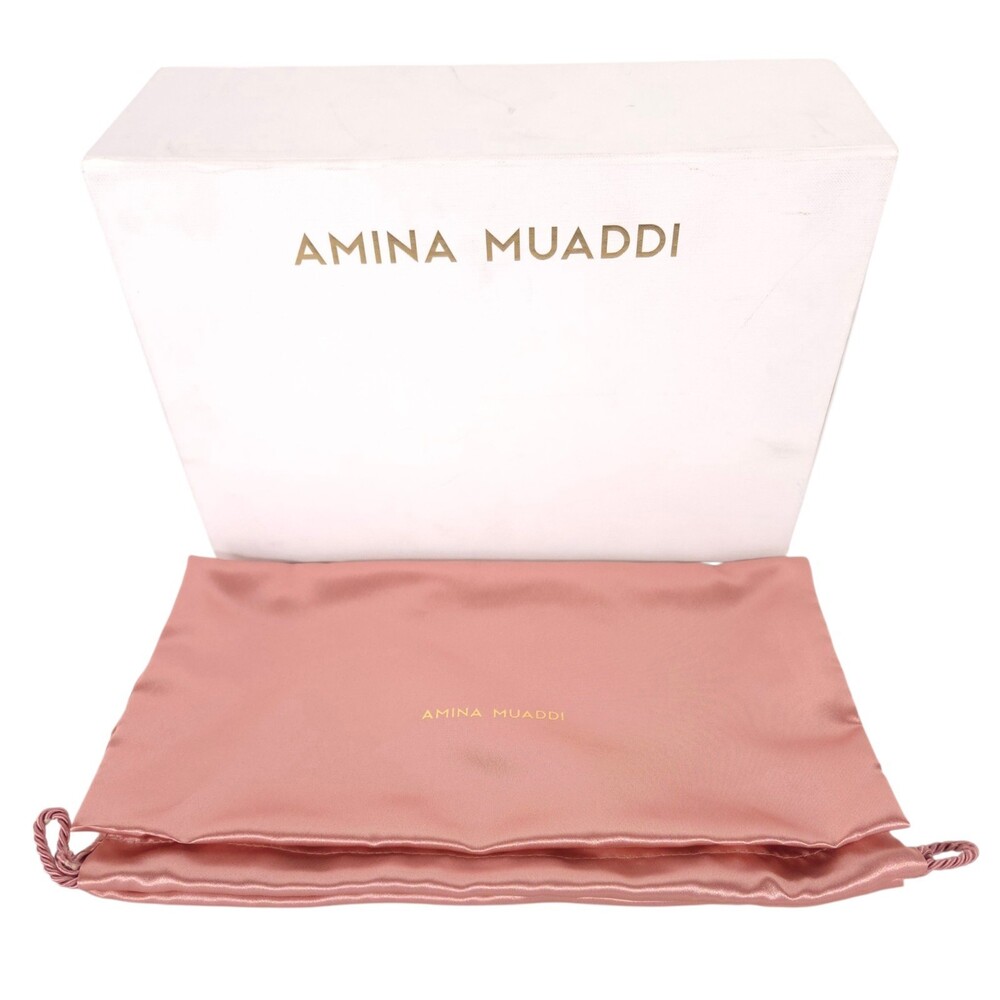 Amina Muaddi Begum Sling Pumps US 7.5 EU 37.5 Womens White Nappa Crystal $1150 - Picture 12 of 13
